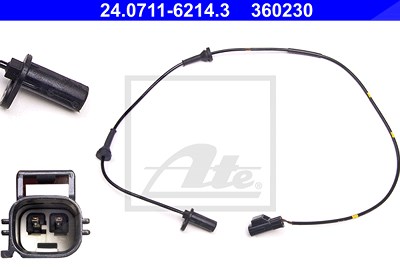Ate Sensor, Raddrehzahl [Hersteller-Nr. 24.0711-6214.3] für Volvo von ATE