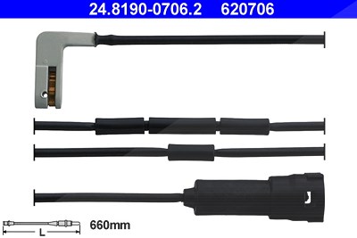 Ate Verschleisswarnkontakt Vorderachse [Hersteller-Nr. 24.8190-0706.2] für Opel, Vauxhall von ATE