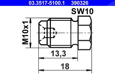 Ate Verschlußschraube, Hauptbremszylinder [Hersteller-Nr. 03.3517-5100.1] für Ford, Peugeot, Seat, Volvo, VW von ATE