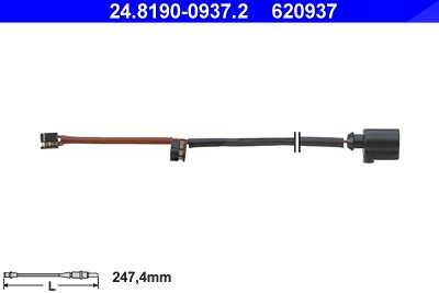 Ate Warnkontakt, Bremsbelagverschleiß [Hersteller-Nr. 24.8190-0937.2] für Audi, Porsche von ATE