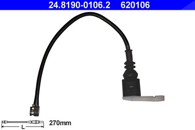 Ate Warnkontakt, Bremsbelagverschleiß [Hersteller-Nr. 24.8190-0106.2] für Audi, Porsche, VW von ATE
