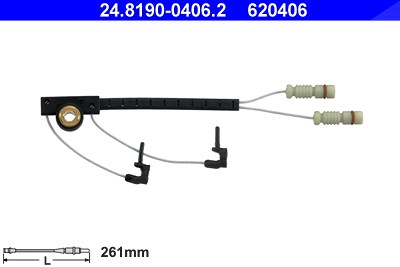 Ate Warnkontakt, Bremsbelagverschleiß [Hersteller-Nr. 24.8190-0406.2] für Mercedes-Benz, Puch von ATE