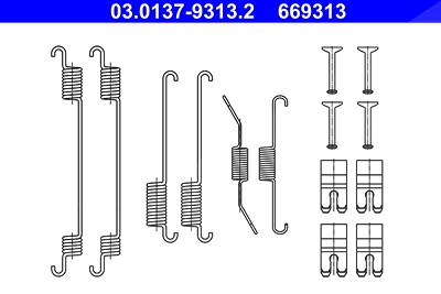 Ate Zubehörsatz, Bremsbacken [Hersteller-Nr. 03.0137-9313.2] für Ford von ATE
