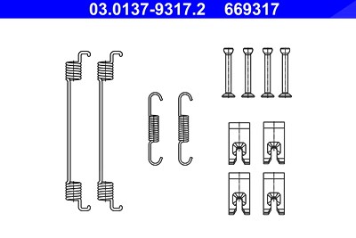 Ate Zubehörsatz, Bremsbacken [Hersteller-Nr. 03.0137-9317.2] für Ford, Renault, Seat, Skoda, Smart, VW von ATE