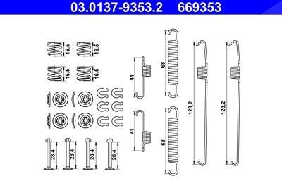 Ate Zubehörsatz, Bremsbacken [Hersteller-Nr. 03.0137-9353.2] für Daihatsu, Subaru von ATE