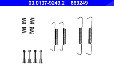 Ate Zubehörsatz, Feststellbremsbacken [Hersteller-Nr. 03.0137-9249.2] für Citroën, Fiat, Lancia, Peugeot von ATE