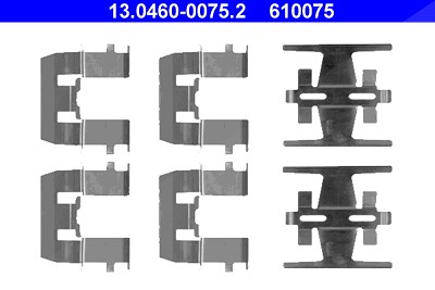 Ate Zubehörsatz, Scheibenbremsbelag [Hersteller-Nr. 13.0460-0075.2] für Honda von ATE