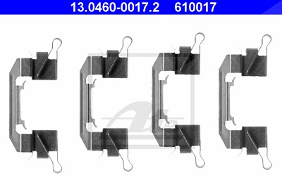 Ate Zubehörsatz, Scheibenbremsbelag [Hersteller-Nr. 13.0460-0017.2] für Nissan von ATE