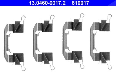 Ate Zubehörsatz, Scheibenbremsbelag [Hersteller-Nr. 13.0460-0017.2] für Nissan von ATE