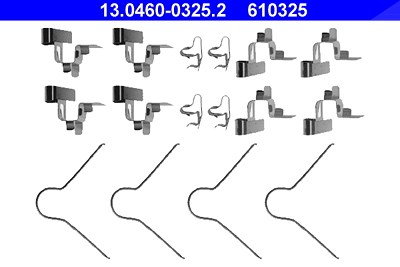 Ate Zubehörsatz, Scheibenbremsbelag [Hersteller-Nr. 13.0460-0325.2] für Toyota von ATE