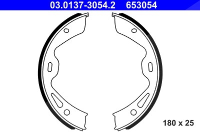 Ate Bremsbackensatz, Feststellbremse [Hersteller-Nr. 03.0137-3054.2] für Porsche von ATE