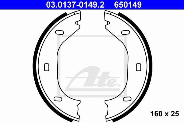 Bremsbackensatz, Feststellbremse Hinterachse ATE 03.0137-0149.2 Bremsbackensatz, Feststellbremse Hinterachse ATE 03.0137-0149.2 von ATE