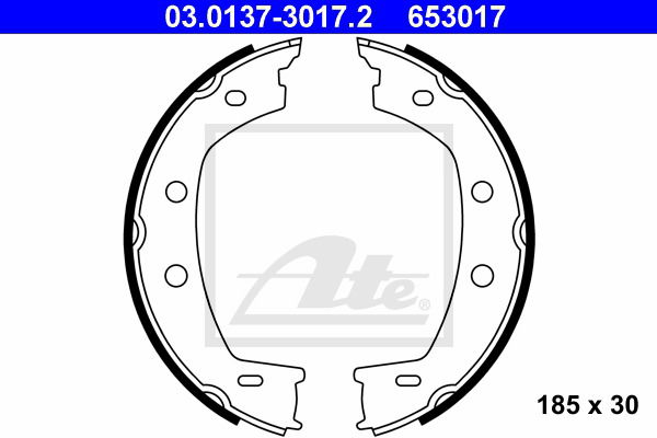 Bremsbackensatz, Feststellbremse Hinterachse ATE 03.0137-3017.2 Bremsbackensatz, Feststellbremse Hinterachse ATE 03.0137-3017.2 von ATE