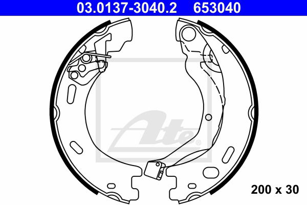 Bremsbackensatz, Feststellbremse Hinterachse ATE 03.0137-3040.2 von ATE