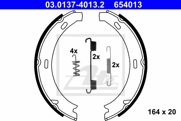 Bremsbackensatz, Feststellbremse Hinterachse ATE 03.0137-4013.2 von ATE