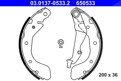 Ate Bremsbackensatz [Hersteller-Nr. 03.0137-0533.2] für Opel, Vauxhall von ATE