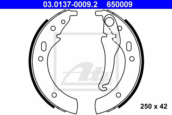 Bremsbackensatz Hinterachse ATE 03.0137-0009.2 von ATE