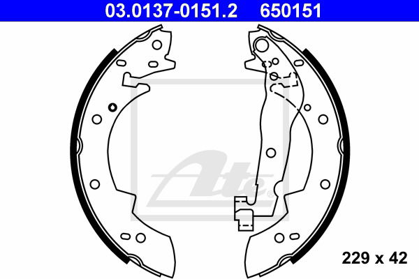 Bremsbackensatz Hinterachse ATE 03.0137-0151.2 von ATE