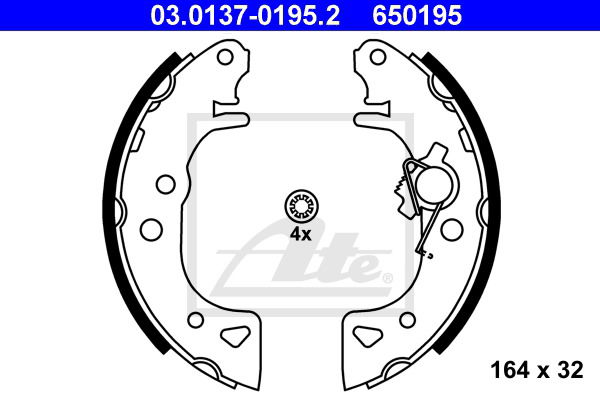 Bremsbackensatz Hinterachse ATE 03.0137-0195.2 Bremsbackensatz Hinterachse ATE 03.0137-0195.2 von ATE
