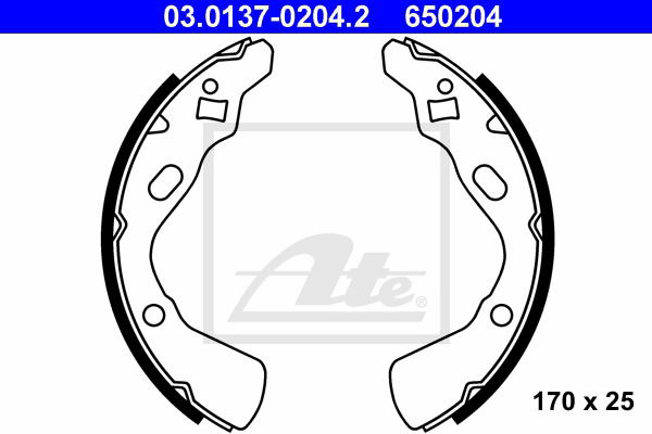 Bremsbackensatz Hinterachse ATE 03.0137-0204.2 Bremsbackensatz Hinterachse ATE 03.0137-0204.2 von ATE