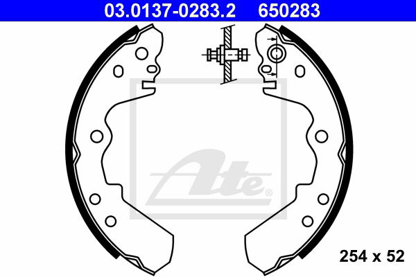 Bremsbackensatz Hinterachse ATE 03.0137-0283.2 von ATE