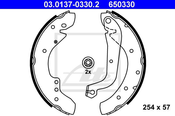 Bremsbackensatz Hinterachse ATE 03.0137-0330.2 von ATE