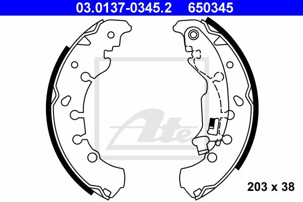 Bremsbackensatz Hinterachse ATE 03.0137-0345.2 Bremsbackensatz Hinterachse ATE 03.0137-0345.2 von ATE