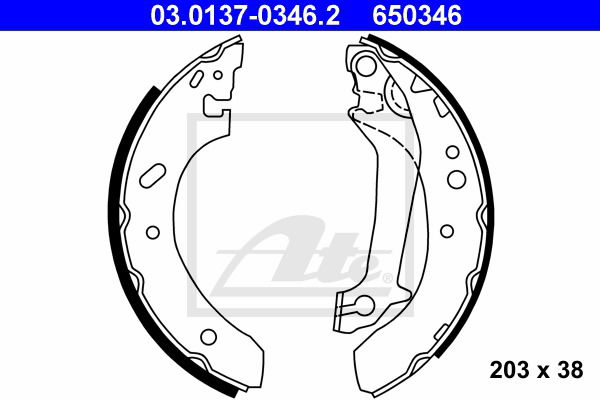 Bremsbackensatz Hinterachse ATE 03.0137-0346.2 von ATE