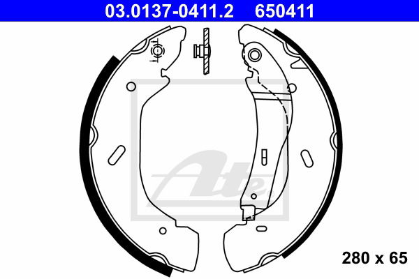 Bremsbackensatz Hinterachse ATE 03.0137-0411.2 Bremsbackensatz Hinterachse ATE 03.0137-0411.2 von ATE