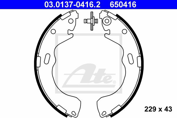 Bremsbackensatz Hinterachse ATE 03.0137-0416.2 von ATE