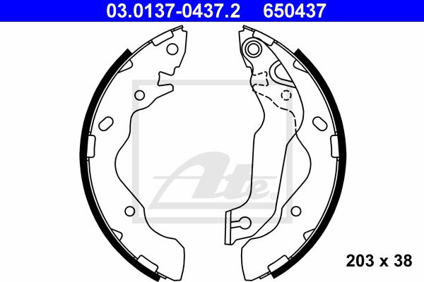 Bremsbackensatz Hinterachse ATE 03.0137-0437.2 Bremsbackensatz Hinterachse ATE 03.0137-0437.2 von ATE