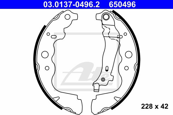 Bremsbackensatz Hinterachse ATE 03.0137-0496.2 Bremsbackensatz Hinterachse ATE 03.0137-0496.2 von ATE