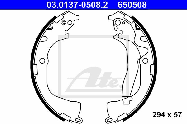 Bremsbackensatz Hinterachse ATE 03.0137-0508.2 von ATE