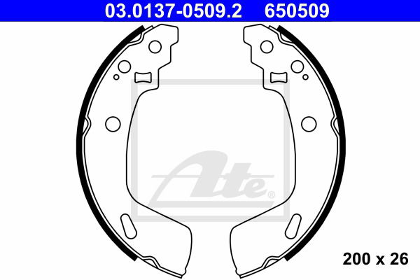 Bremsbackensatz Hinterachse ATE 03.0137-0509.2 von ATE