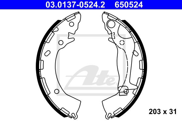 Bremsbackensatz Hinterachse ATE 03.0137-0524.2 Bremsbackensatz Hinterachse ATE 03.0137-0524.2 von ATE
