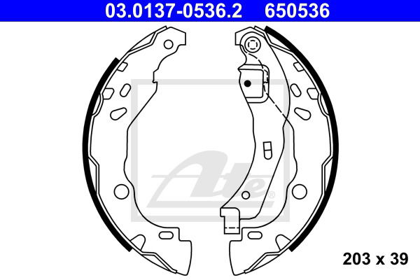 Bremsbackensatz Hinterachse ATE 03.0137-0536.2 von ATE