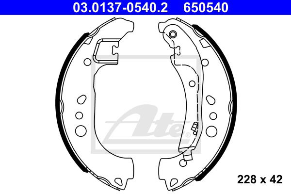 Bremsbackensatz Hinterachse ATE 03.0137-0540.2 Bremsbackensatz Hinterachse ATE 03.0137-0540.2 von ATE