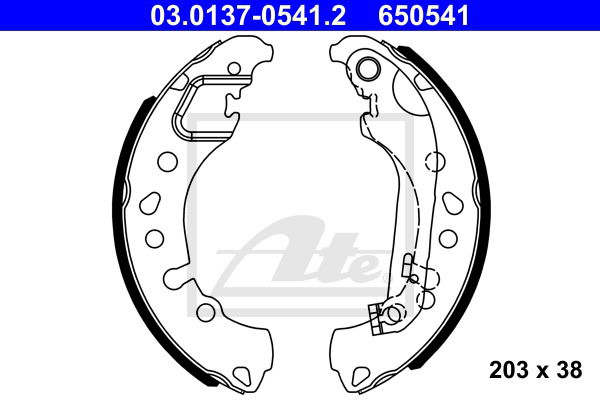 Bremsbackensatz Hinterachse ATE 03.0137-0541.2 von ATE