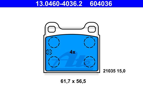 Bremsbelagsatz, Scheibenbremse Hinterachse ATE 13.0460-4036.2 Bremsbelagsatz, Scheibenbremse Hinterachse ATE 13.0460-4036.2 von ATE