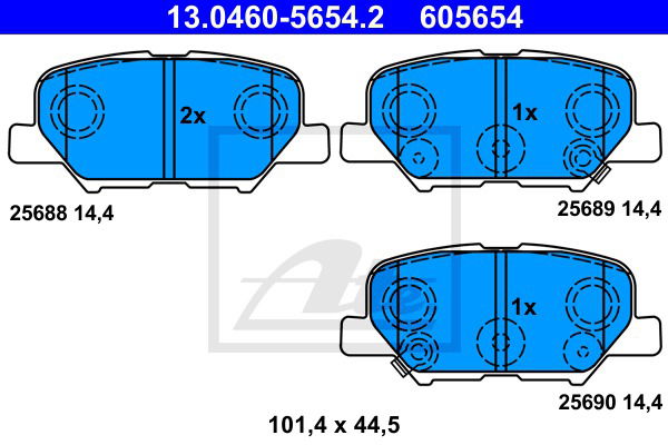 Bremsbelagsatz, Scheibenbremse Hinterachse ATE 13.0460-5654.2 Bremsbelagsatz, Scheibenbremse Hinterachse ATE 13.0460-5654.2 von ATE
