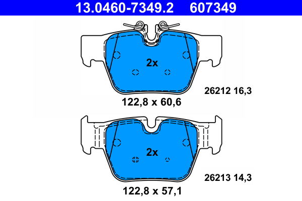 Bremsbelagsatz, Scheibenbremse Hinterachse ATE 13.0460-7349.2 Bremsbelagsatz, Scheibenbremse Hinterachse ATE 13.0460-7349.2 von ATE