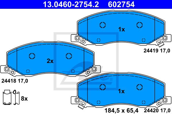 Bremsbelagsatz, Scheibenbremse Vorderachse ATE 13.0460-2754.2 Bremsbelagsatz, Scheibenbremse Vorderachse ATE 13.0460-2754.2 von ATE