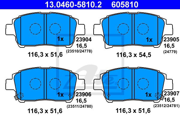 Bremsbelagsatz, Scheibenbremse Vorderachse ATE 13.0460-5810.2 Bremsbelagsatz, Scheibenbremse Vorderachse ATE 13.0460-5810.2 von ATE