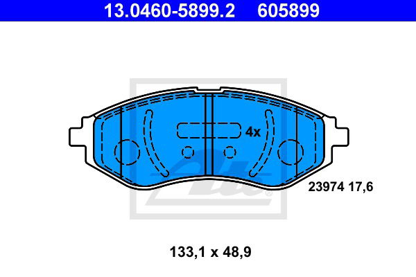 Bremsbelagsatz, Scheibenbremse Vorderachse ATE 13.0460-5899.2 Bremsbelagsatz, Scheibenbremse Vorderachse ATE 13.0460-5899.2 von ATE