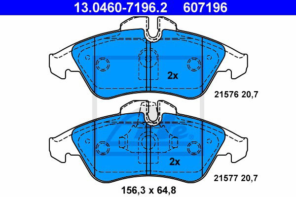 Bremsbelagsatz, Scheibenbremse Vorderachse ATE 13.0460-7196.2 Bremsbelagsatz, Scheibenbremse Vorderachse ATE 13.0460-7196.2 von ATE