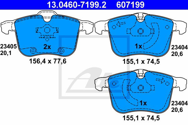 Bremsbelagsatz, Scheibenbremse Vorderachse ATE 13.0460-7199.2 Bremsbelagsatz, Scheibenbremse Vorderachse ATE 13.0460-7199.2 von ATE