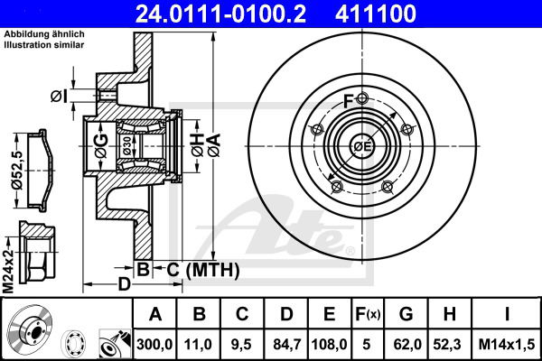 Bremsscheibe Hinterachse ATE 24.0111-0100.2 Bremsscheibe Hinterachse ATE 24.0111-0100.2 von ATE