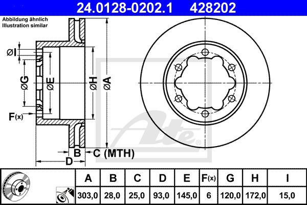Bremsscheibe Hinterachse ATE 24.0128-0202.1 Bremsscheibe Hinterachse ATE 24.0128-0202.1 von ATE