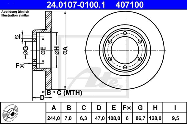 Bremsscheibe Vorderachse ATE 24.0107-0100.1 Bremsscheibe Vorderachse ATE 24.0107-0100.1 von ATE