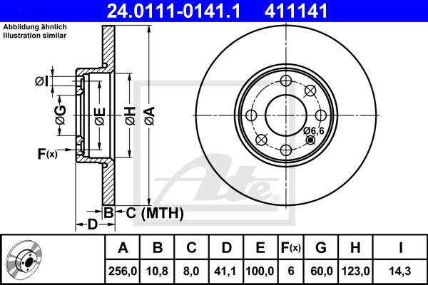 Bremsscheibe Vorderachse ATE 24.0111-0141.1 Bremsscheibe Vorderachse ATE 24.0111-0141.1 von ATE